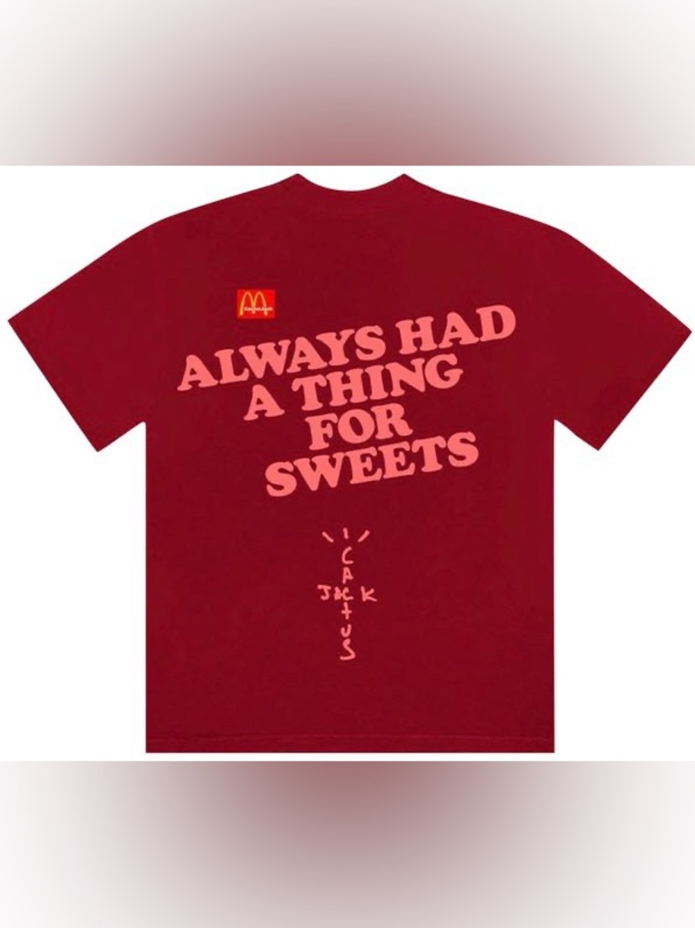 Cactus Jack by Travis Scott x McDonald's Apple Pie T-Shirt 'Cardinal' Size L